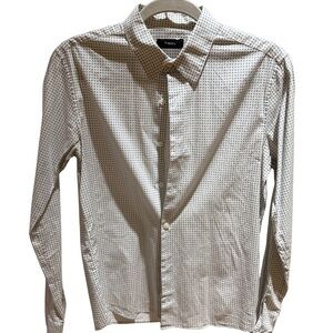Theory Men's White and Black Checkered Shirt